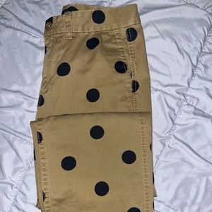 polka-dotted khaki pants